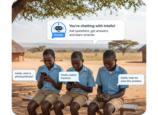 Students using Intello on WhatsApp for homework help